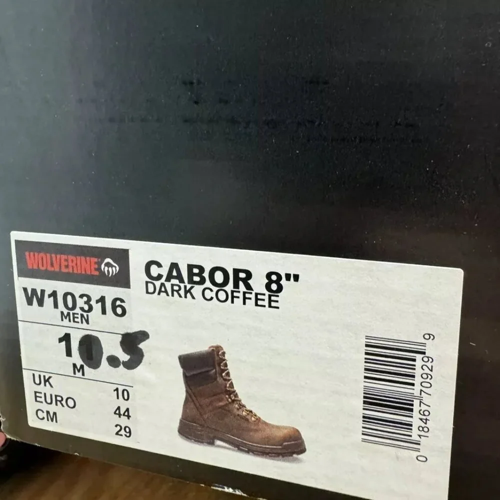 Wolverine Mens Cabor 8” Boot Brown Size 10.5 M